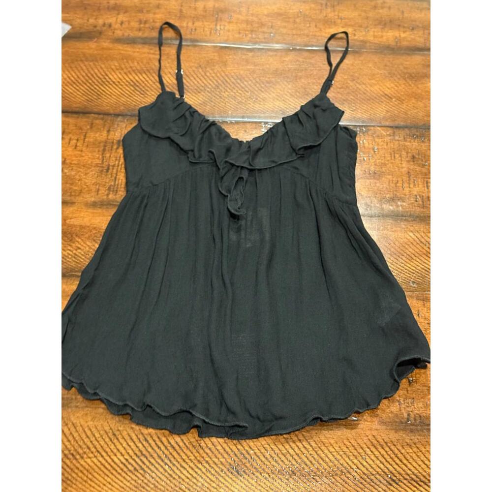 Chaser Brand - Ruffle Tank Top with Adjustable Straps - CW7187 Black, Size XS - Picture 1 of 4